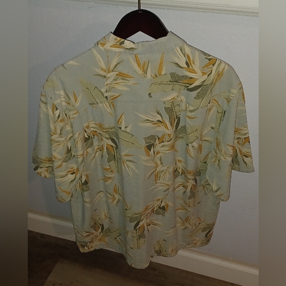 Jamaica Jaxx Mens 100% Silk Hawaiian Shirt Classic Button Up Large - Picture 3 of 5